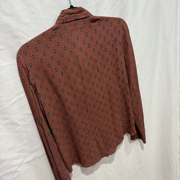 Massimo Dutti Dark Floral Paisley Pussybow Blouse Size 2 Small Academia Chic - Picture 13 of 15